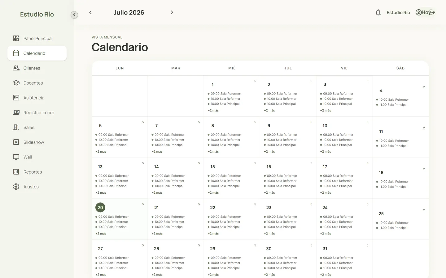 Pantalla de Agenda de CodaGym